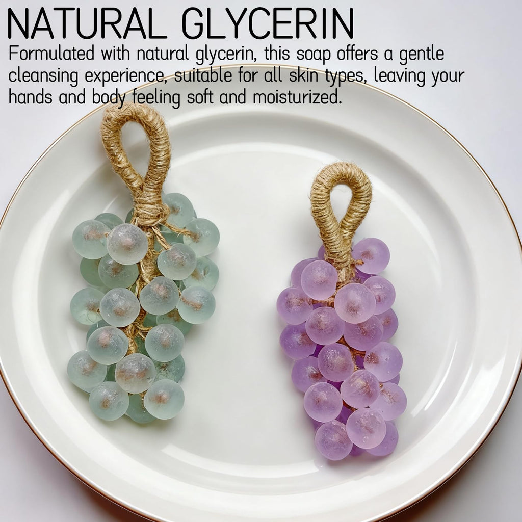 sacxi Grape Soap on a Rope – Handmade Aromatic Bar Soap for Hands & Bath (Blue Jasmine Scent)