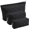 Sadnyy 3 Pcs Puffy Quilted Makeup Bag Set | Valentine Gift for Women