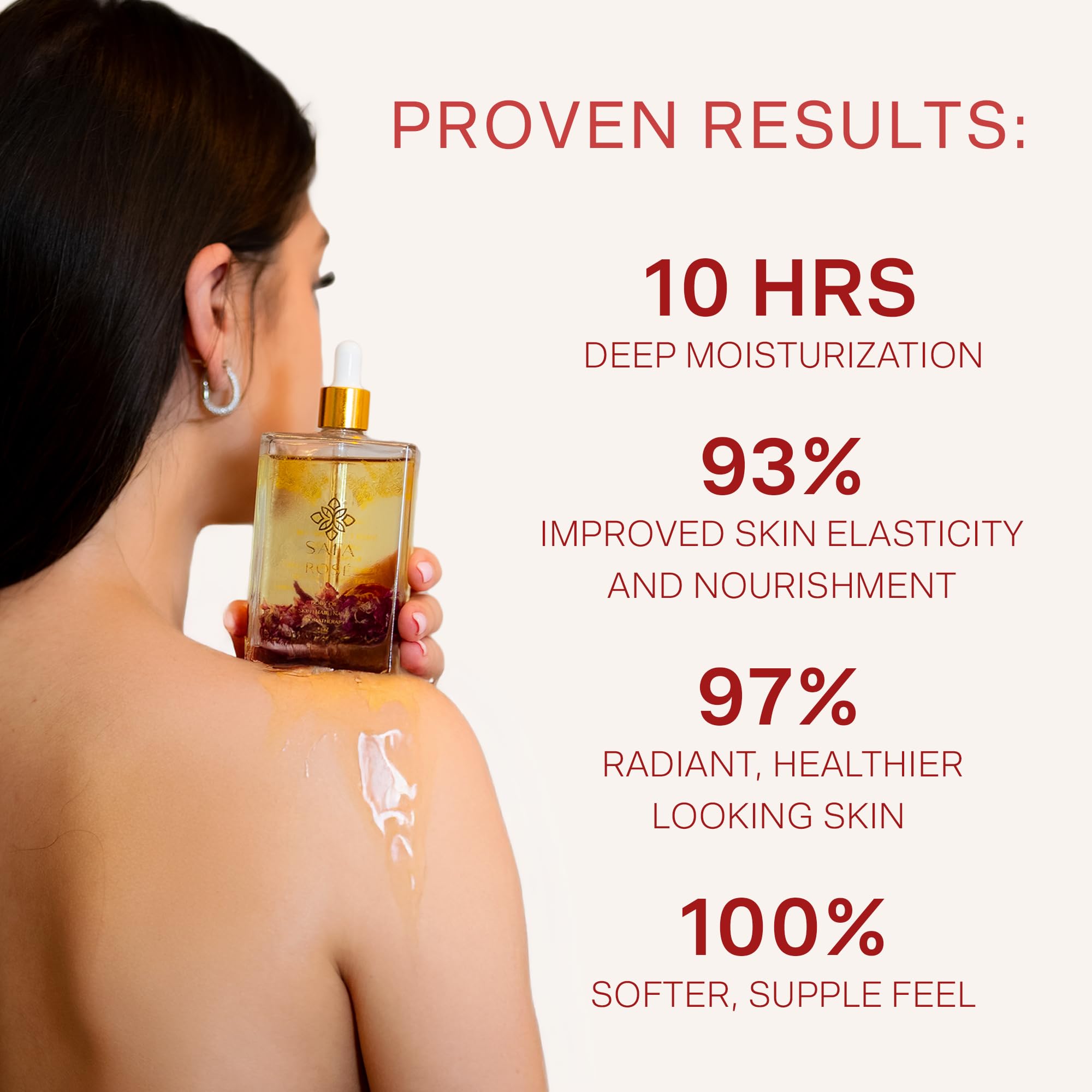 SAFA Rosé Oil – Organic Rose Essential Oil for Face, Body, Hair & Aromatherapy | After Shower Body Oil