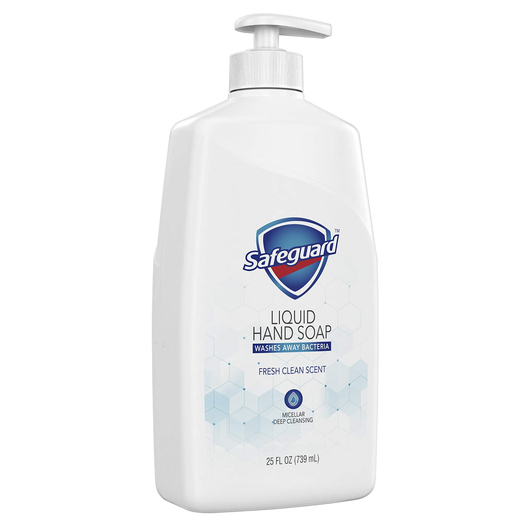 Safeguard Liquid Hand Soap with Micellar Deep Cleansing — Fresh Clean Scent, 25 oz Bottle (Pack of 1)