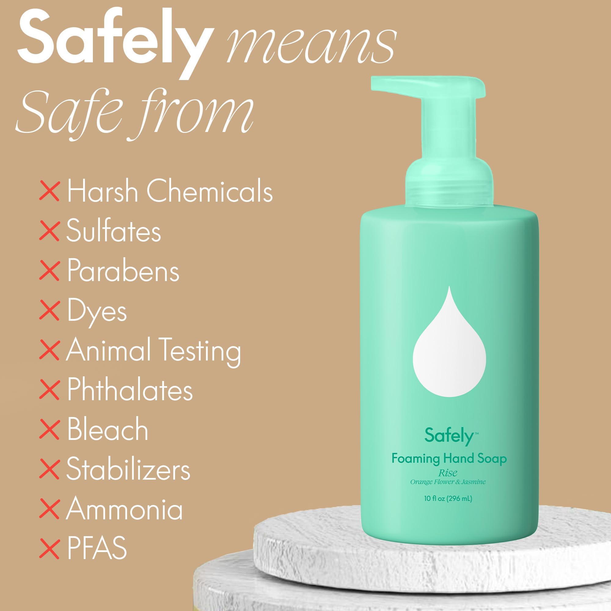 Safely Foaming Hand Soap – Fresh Citrus 6-Pack, Coconut Conditioning, 10 Fl Oz Each