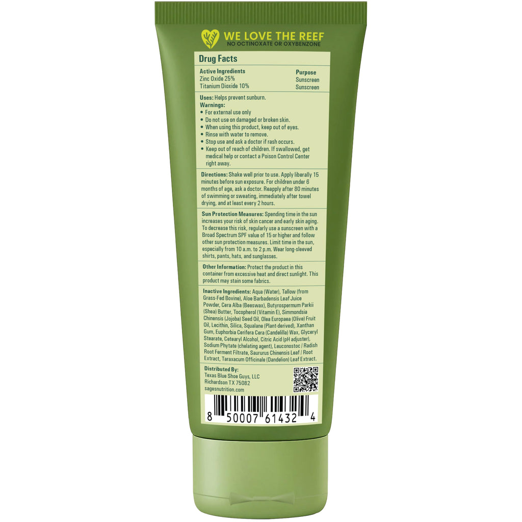 Sages Of The Ages Mineral Sunscreen SPF 50 – Reef Safe, Non-Nano Zinc, 3.4 fl oz