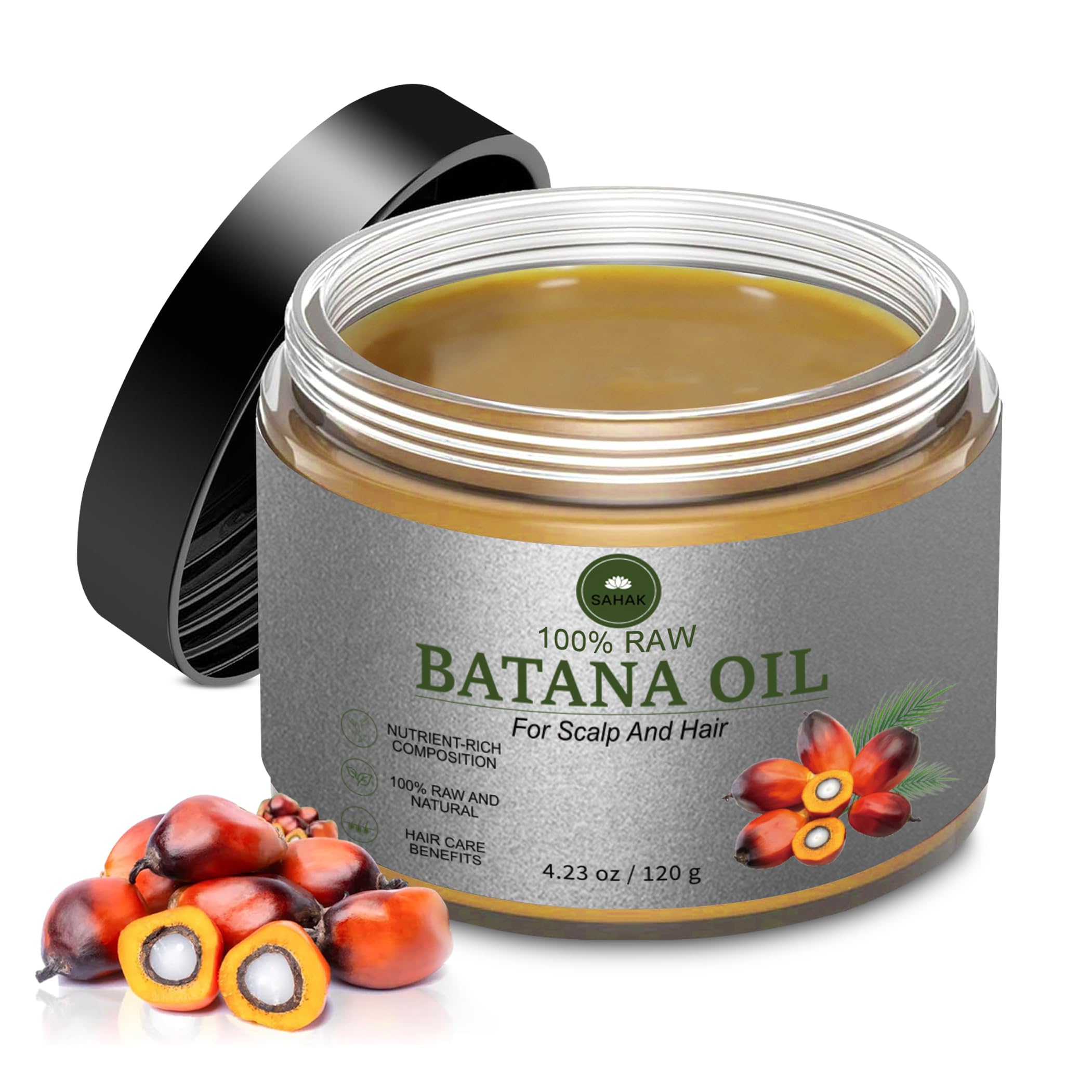 SAHAK Raw Batana Oil for Hair Growth – Honduras Sourced, 4.23 fl oz, 100% Pure