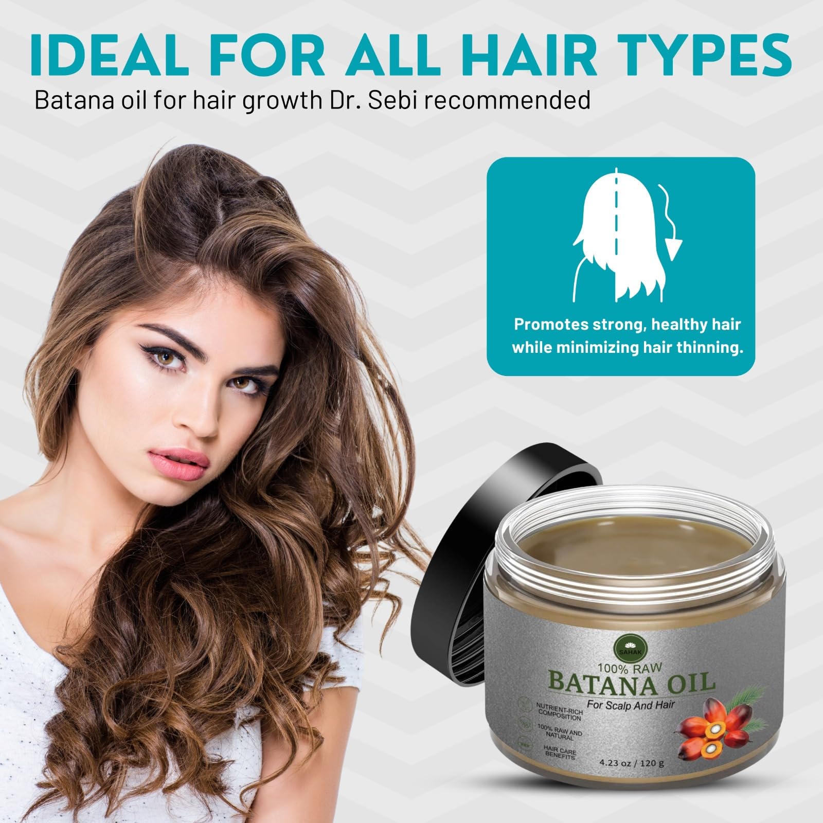 SAHAK Raw Batana Oil for Hair Growth – Honduras Sourced, 4.23 fl oz, 100% Pure