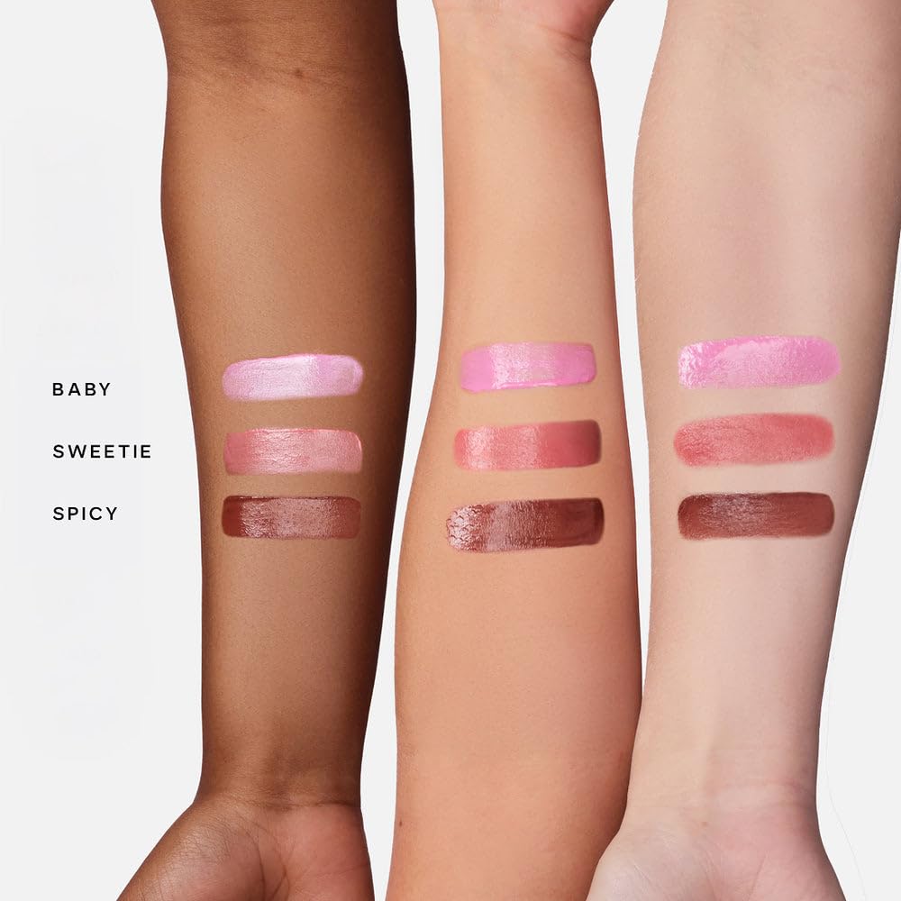 Saie Dew Liquid Blush Trio – Hydrating Cream Blush Set (3 Mini Shades: Baby, Sweetie, Spicy)