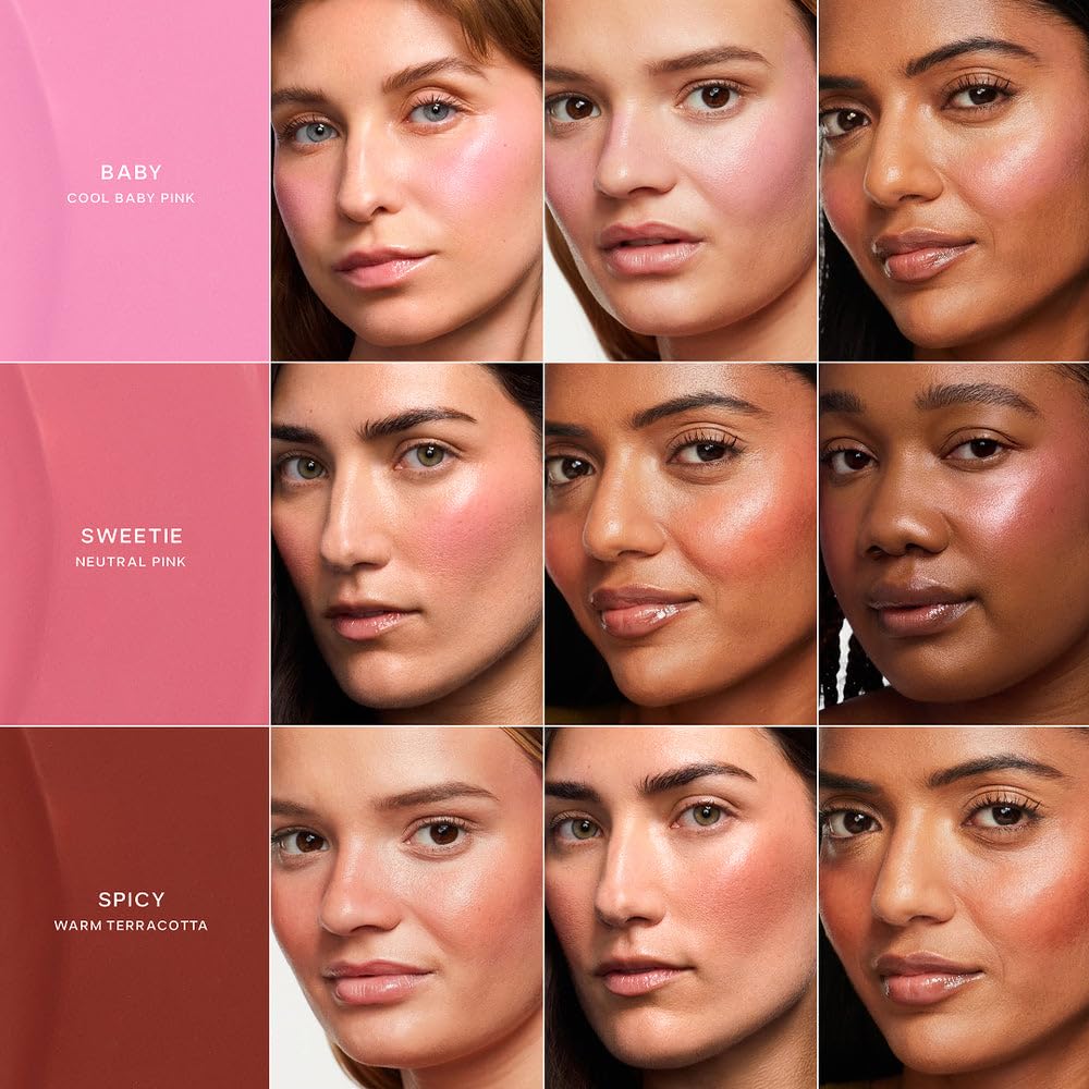 Saie Dew Liquid Blush Trio – Hydrating Cream Blush Set (3 Mini Shades: Baby, Sweetie, Spicy)