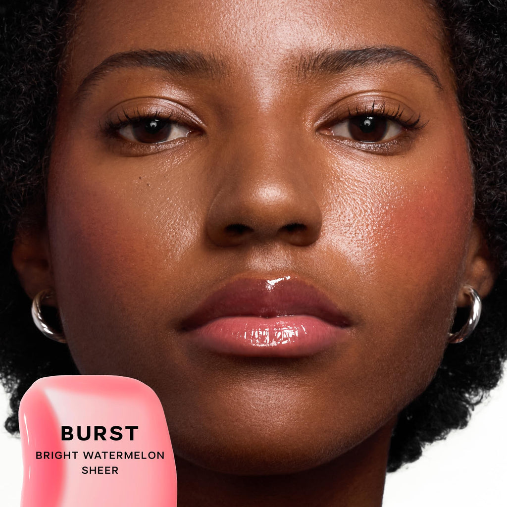 Saie Glossybounce Lip Gloss-Oil Hybrid | Hydrating, Non-Sticky Shine with Hyaluronic Acid & Jojoba (0.17 oz)