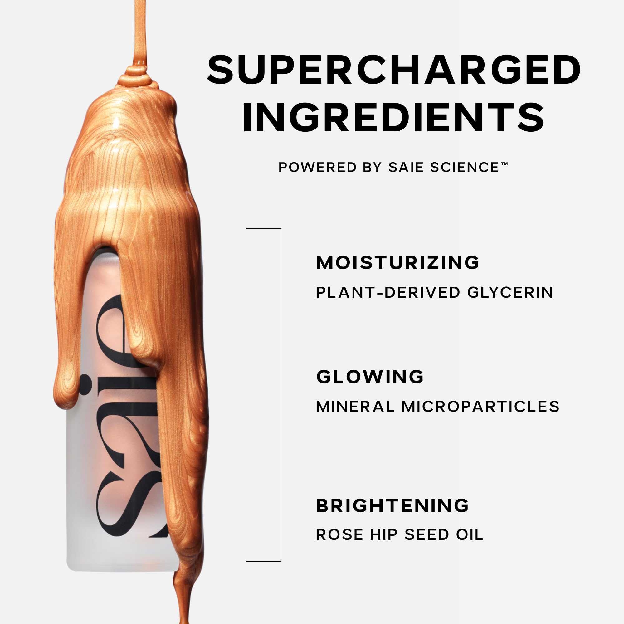 Saie Glowy Super Gel — Hydrating Primer & Illuminating Glow Serum with Vitamin C & Squalane (Warmglow)