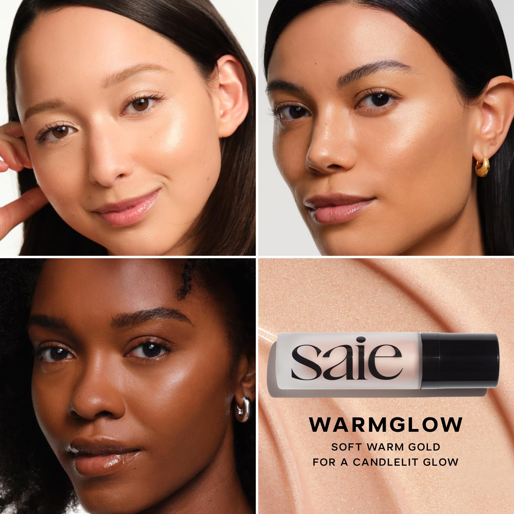 Saie Glowy Super Gel — Hydrating Primer & Illuminating Glow Serum with Vitamin C & Squalane (Warmglow)