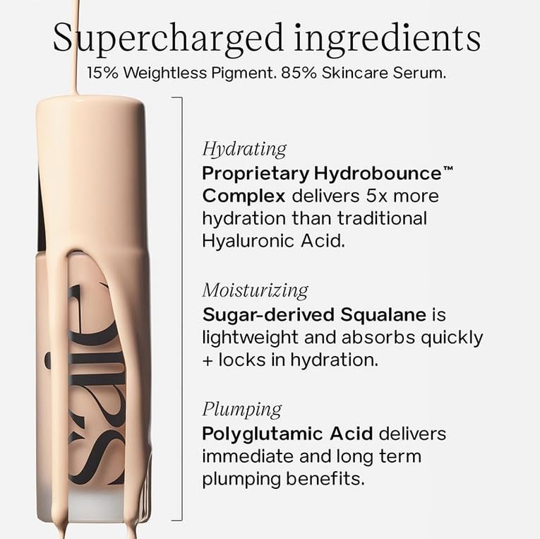 Saie Glowy Super Skin Tint Foundation – Weightless Dewy Coverage (Shade 1)