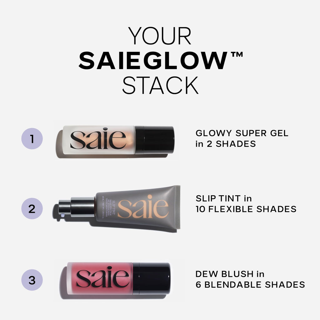 Saie Slip Tint SPF 35 Tinted Moisturizer – Light Coverage + Glowy Skin Tint (Shade Three + Half)