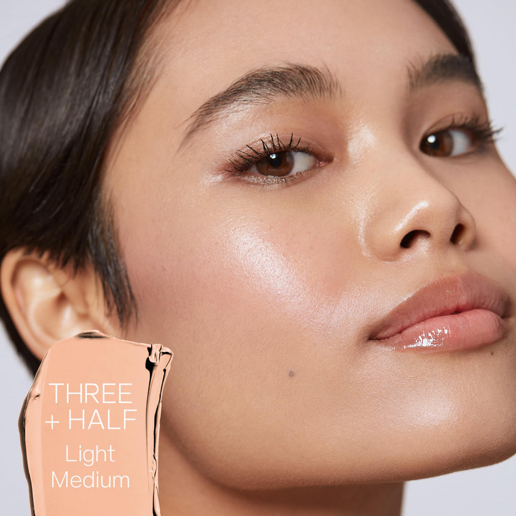 Saie Slip Tint SPF 35 Tinted Moisturizer – Light Coverage + Glowy Skin Tint (Shade Three + Half)