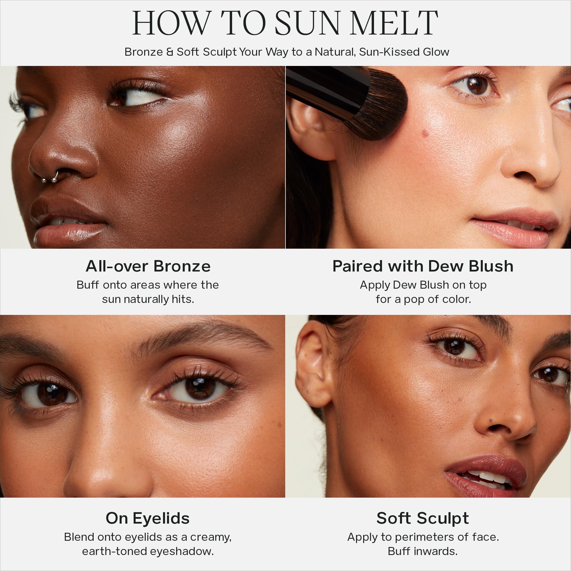 Saie Sun Melt Cream Bronzer – Buildable Balm for Effortless Sculpt & Natural Glow | Medium Bronze