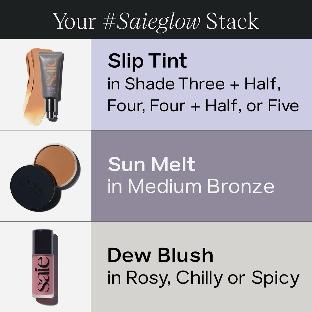 Saie Sun Melt Cream Bronzer – Buildable Balm for Effortless Sculpt & Natural Glow | Medium Bronze