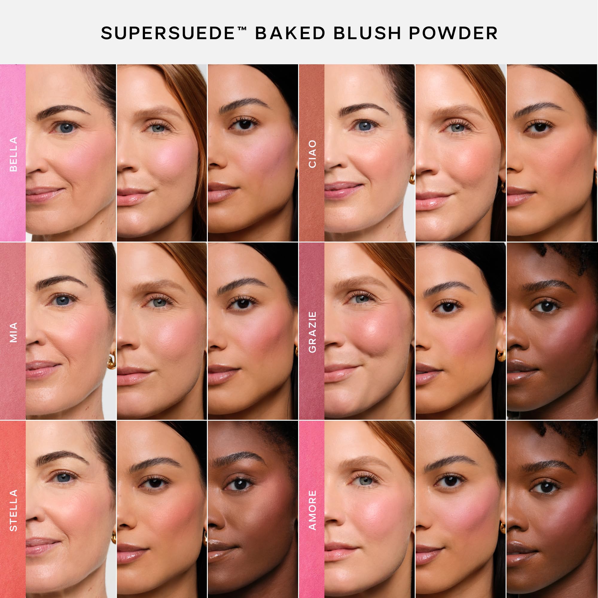Saie SuperSuede Baked Blush – Talc-Free Hydrating Cheek Color with Hyaluronic Acid (Bella, 0.1 oz)
