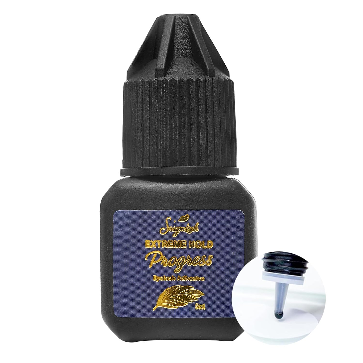 SAIGON LASH Extreme Hold Progress Eyelash Glue – 1–2s Dry, 8 Weeks Hold, 5ml Black Adhesive