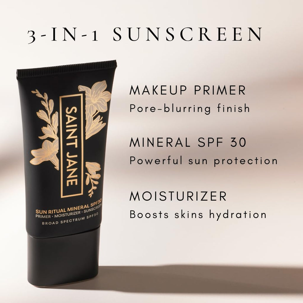 SAINT JANE Luxury Sun Ritual SPF 30 – Pore-Smoothing Mineral Sunscreen
