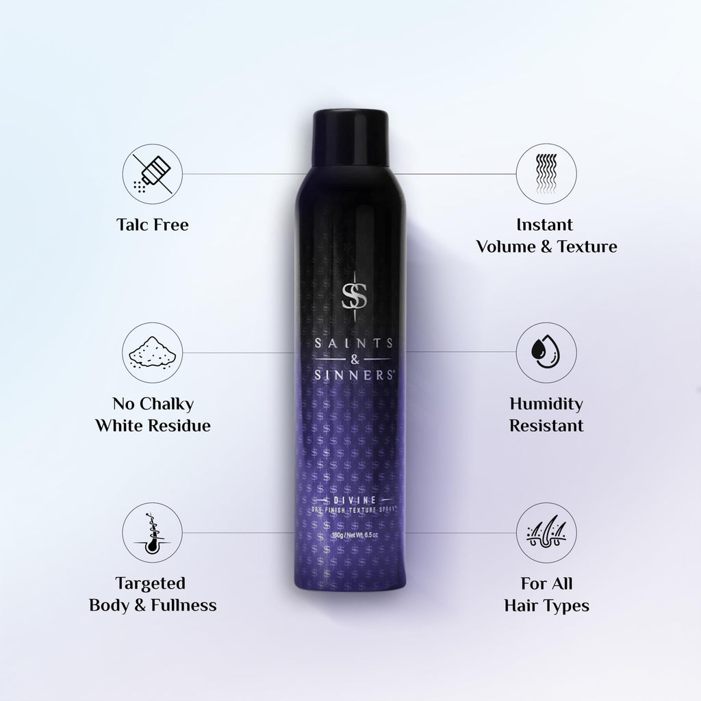 Saints & Sinners Divine Dry Finish Texture Spray for Volume, Texture and Body