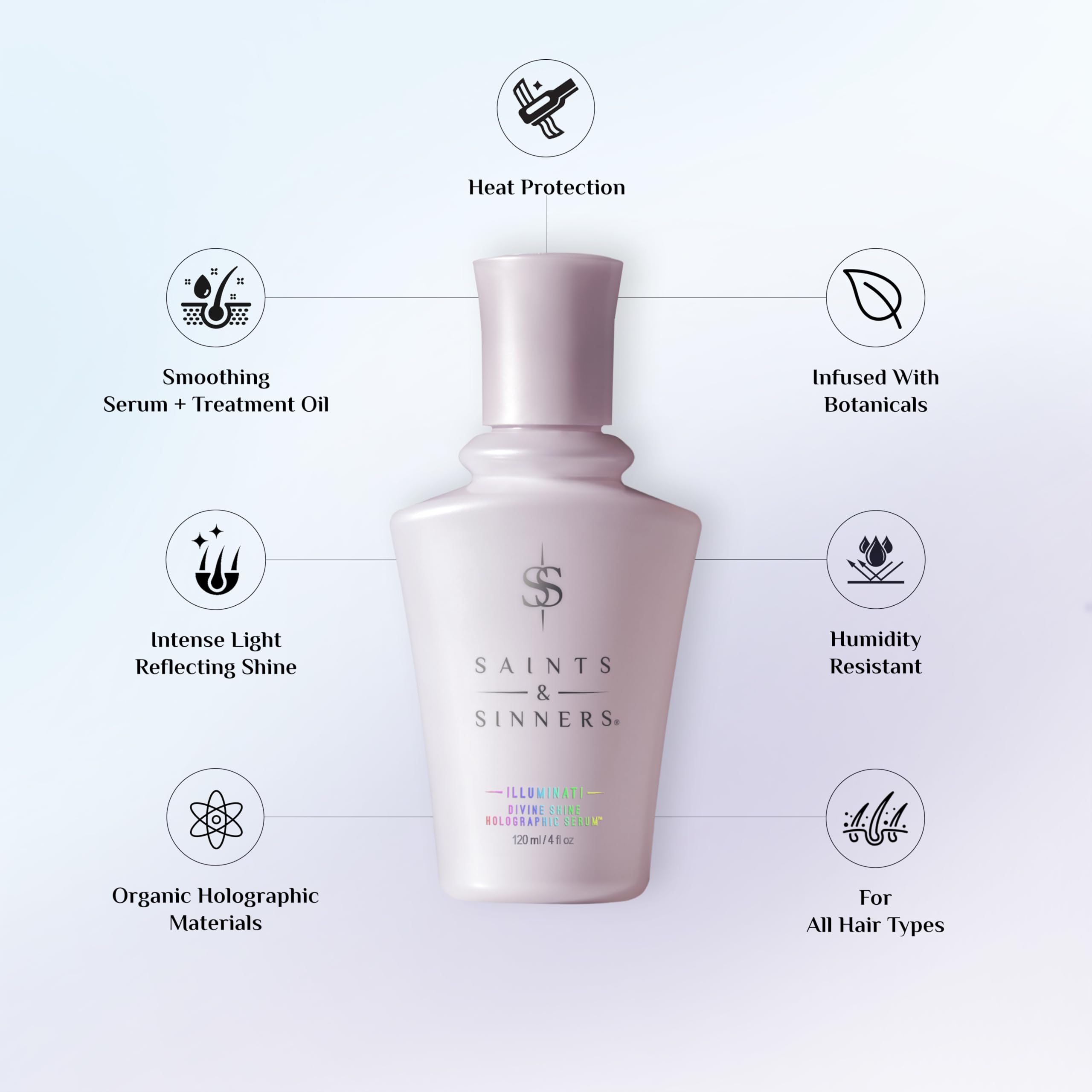 Saints & Sinners Illuminati Divine Shine Holographic Serum – Smoothing Hair Shine & Protection