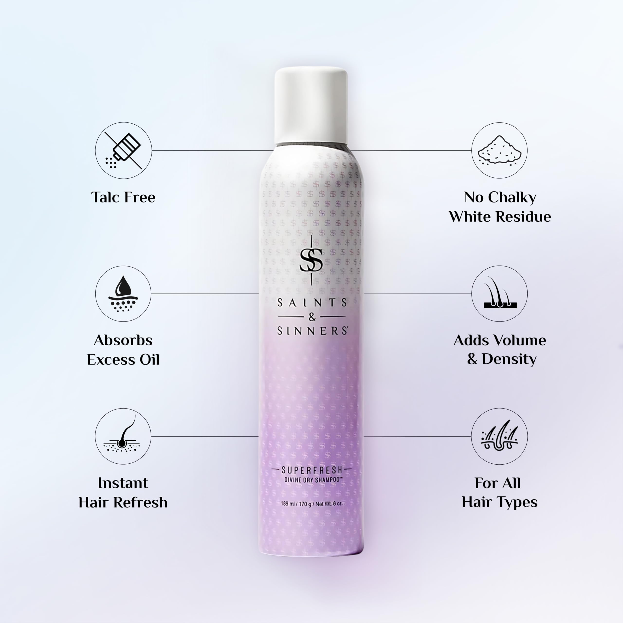 Saints & Sinners Superfresh Divine Dry Shampoo – Instant Refresh for All Hair Types | Vegan & Cruelty-Free