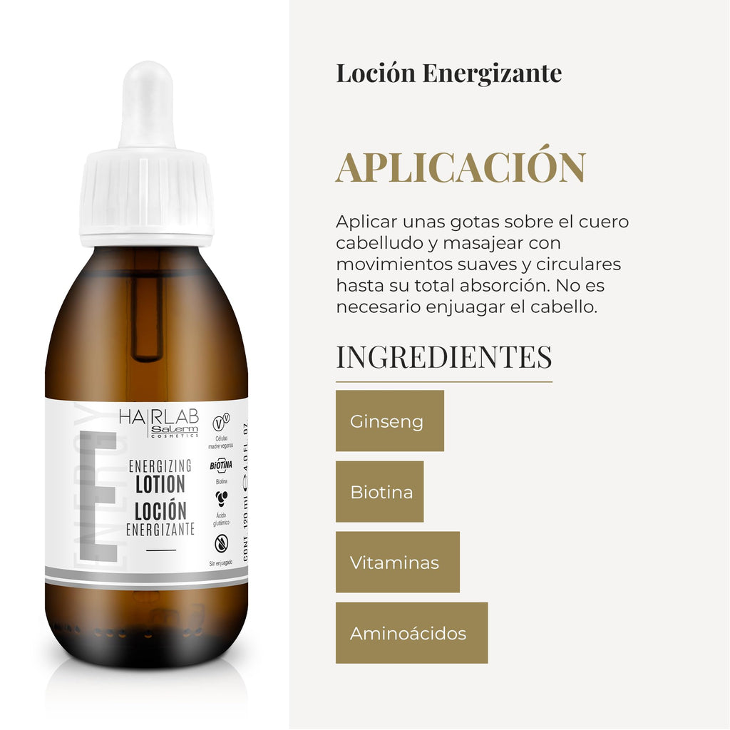 Salerm Hairlab Energizing Lotion – Clinically Tested Hair Strengthener, 4.0 oz for Fine, Thinning Hair