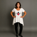 Fun Dog Face Long Length Hanky Hem Swing Top