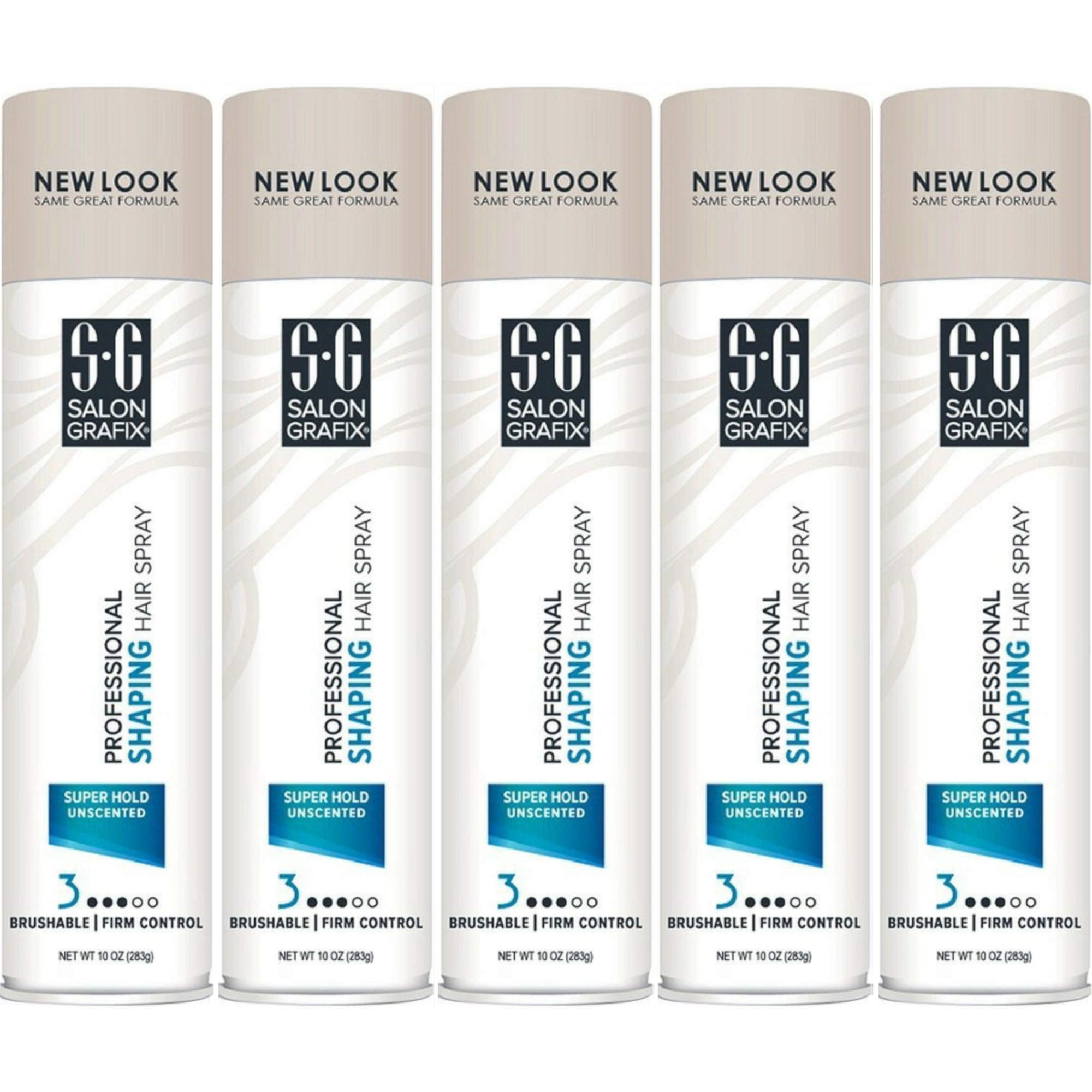Salon Grafix Unscented Shaping Hair Spray — 10 oz, 5-Pack | Fast-Drying, Humidity-Resistant Hold
