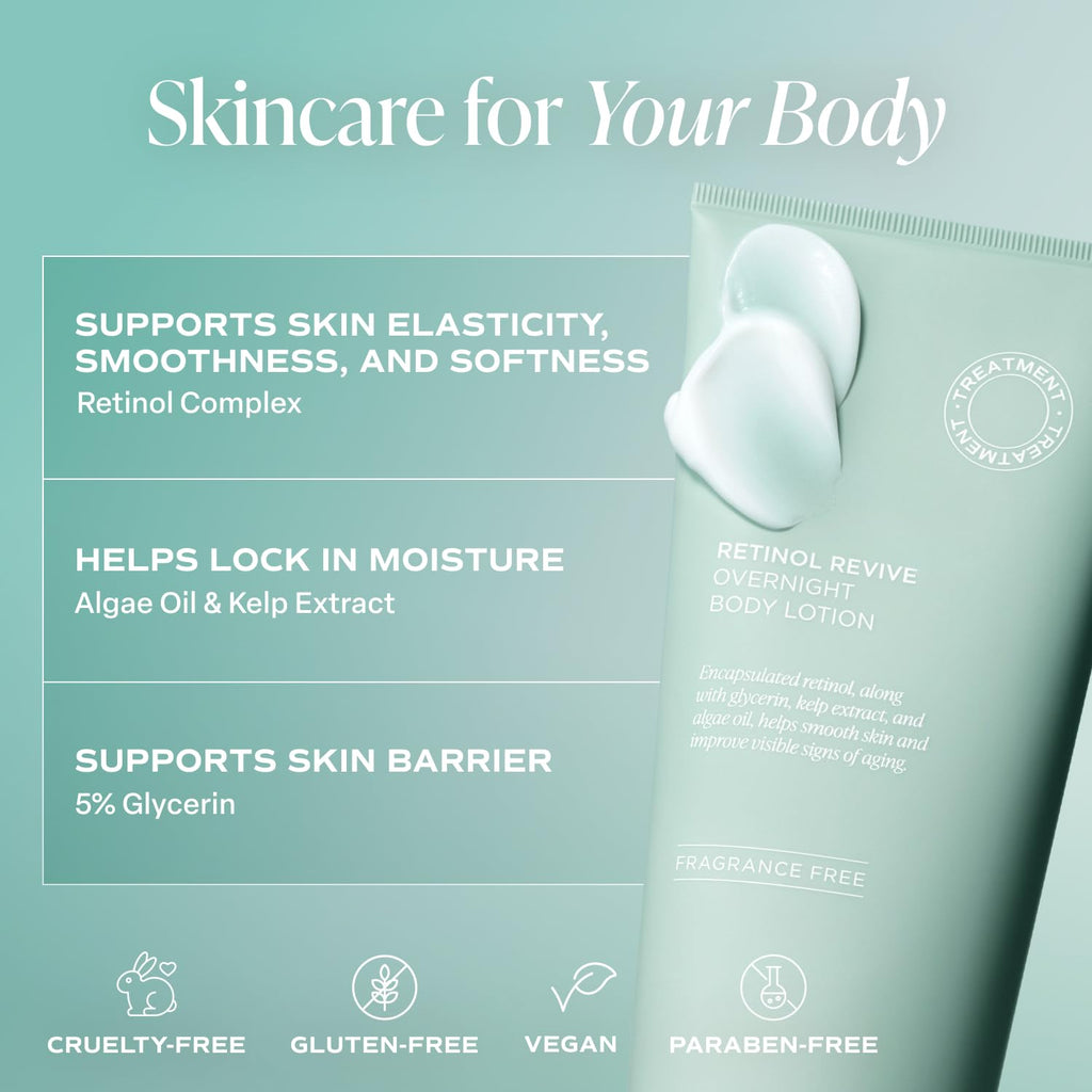 Saltair Retinol Revive Night Lotion – Dual-Action Body Moisturizer, 13oz Pump