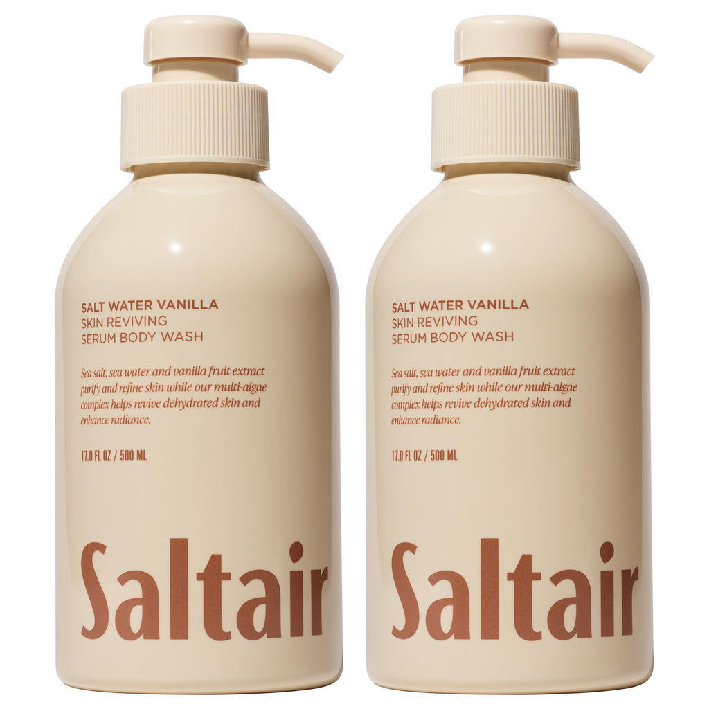 Saltair Body Wash Salt Water Vanilla 2-Pack | Hydrating Cleanser with Monoi Oil & Cupuacu Butter