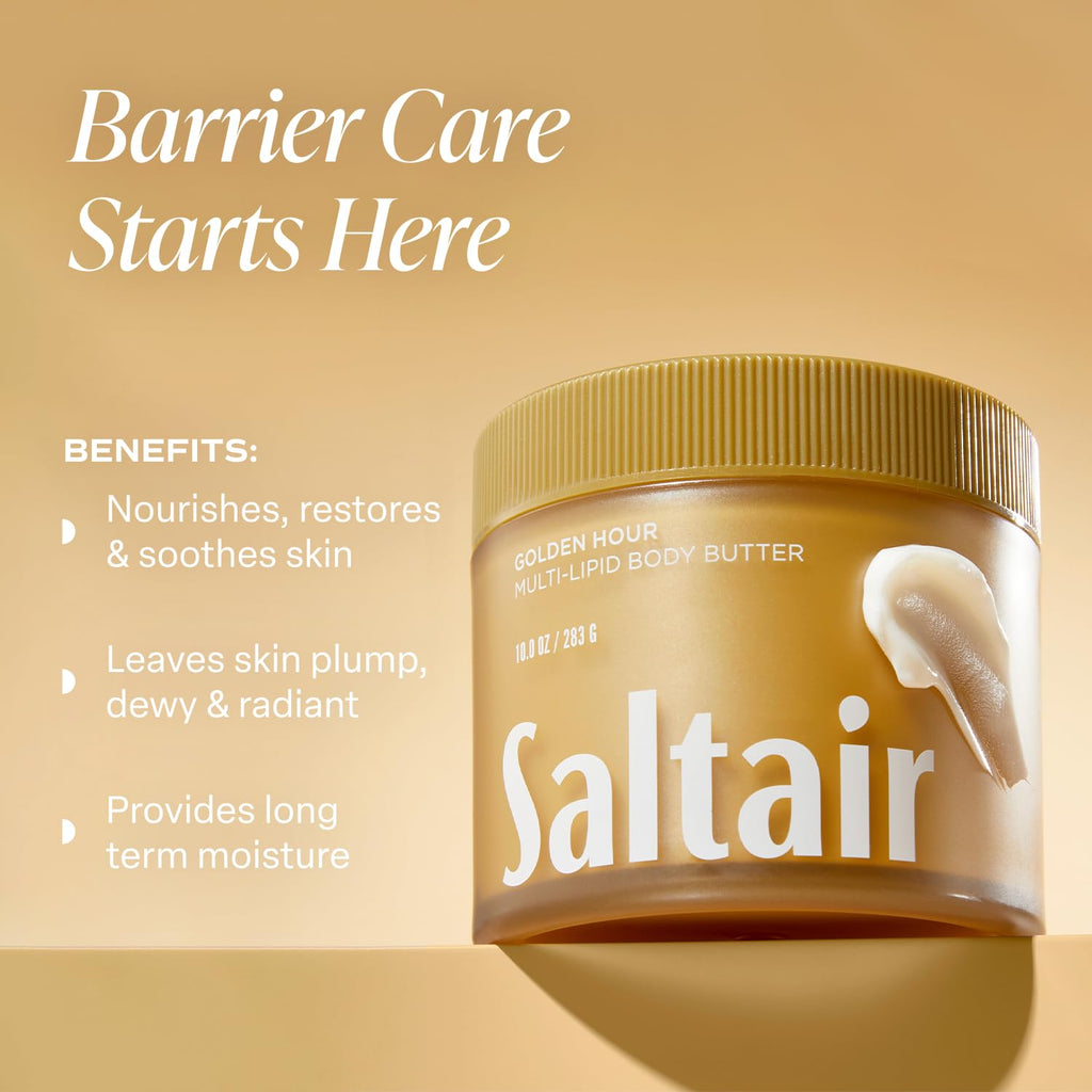 Saltair Multi-Lipid Body Butter | Rich Hydration with Ceramide Complex, Sea Buckthorn & Coconut Oil | 10oz Jar