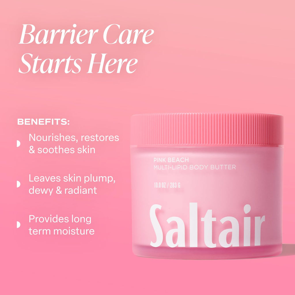 Saltair Multi-Lipid Body Butter – Rich Hydration with Ceramide Complex, Coconut Oil & Sea Buckthorn (10oz) Pink Beach
