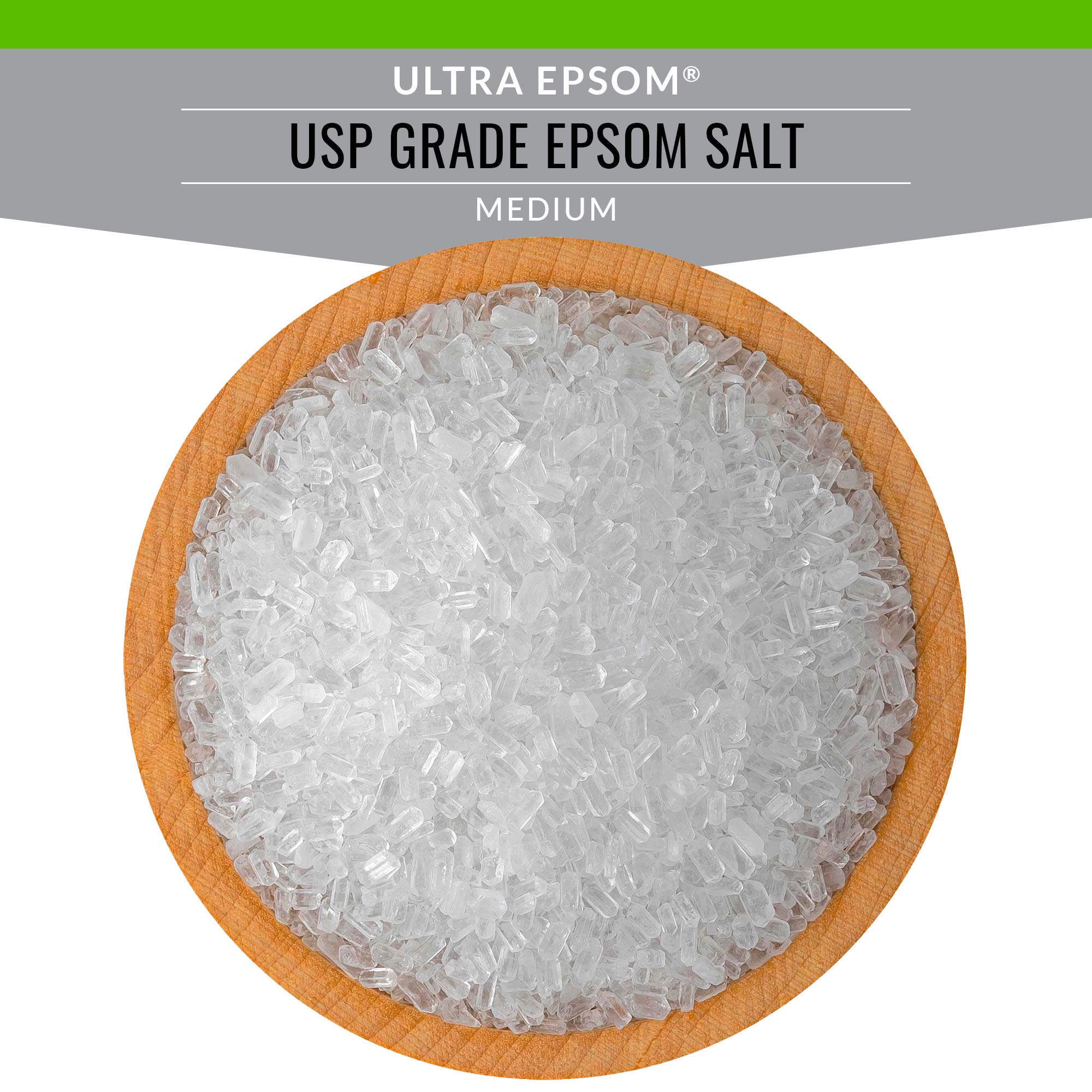 SaltWorks Ultra Epsom Premium Bath Salt - Medium Grain, 2 lb Bag