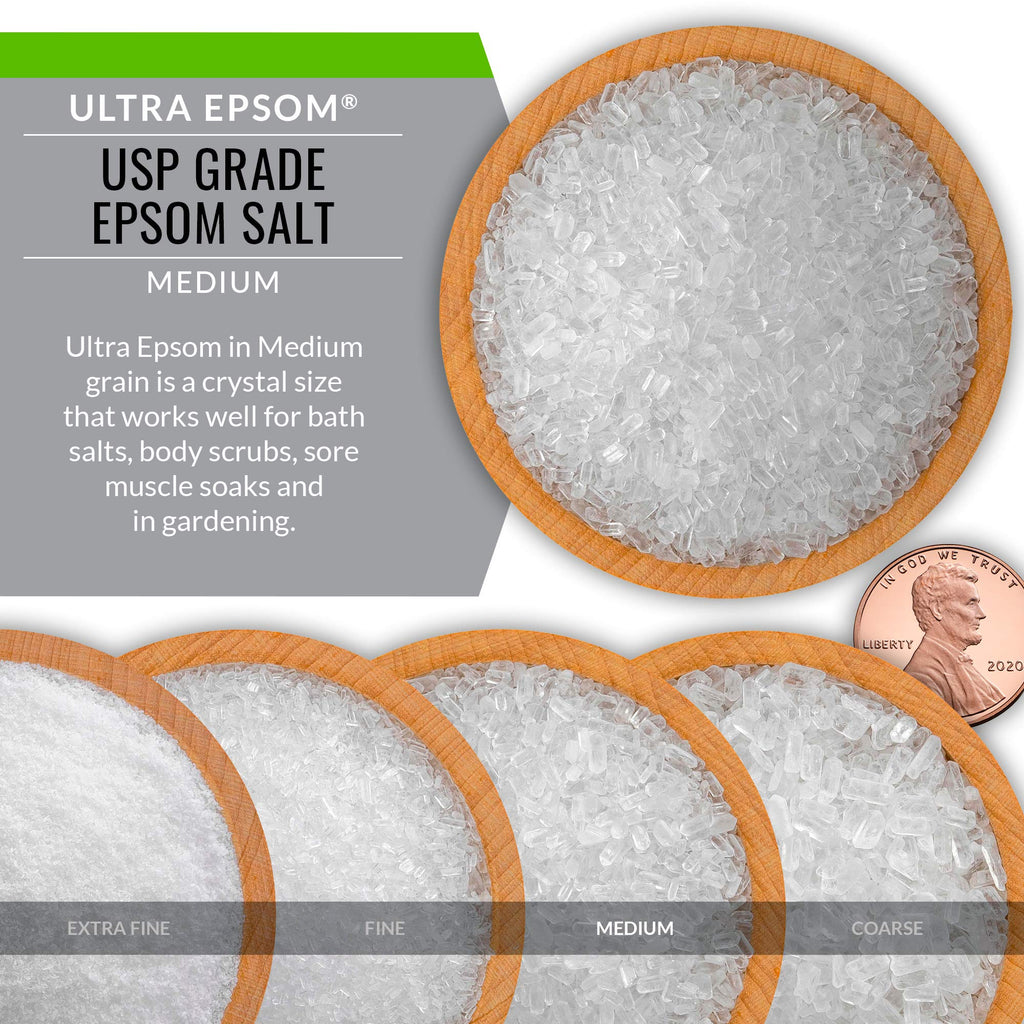 SaltWorks Ultra Epsom Premium Bath Salt - Medium Grain, 2 lb Bag
