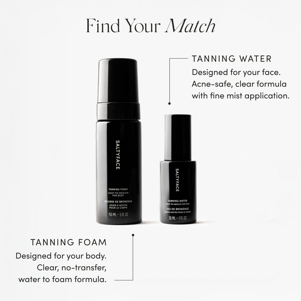 Saltyface Tanning Water (Light to Medium) – Oil-Free, Fragrance-Free Self Tanner for Face, Neck, Ears, Chest