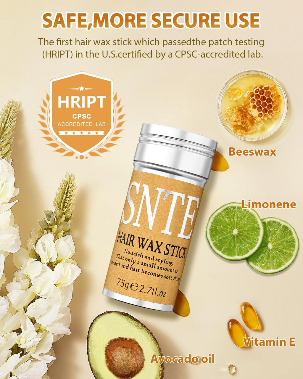 Samnyte Hair Wax Stick 5-Piece Set – Flyaway Tamer, Edge Control, Smoothing for Women, Teens & Kids