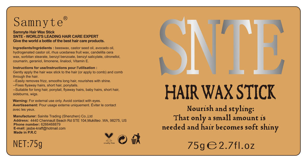 Samnyte Hair Wax Stick 2-Piece Pack – Non-Greasy Flyaway & Frizz Styler