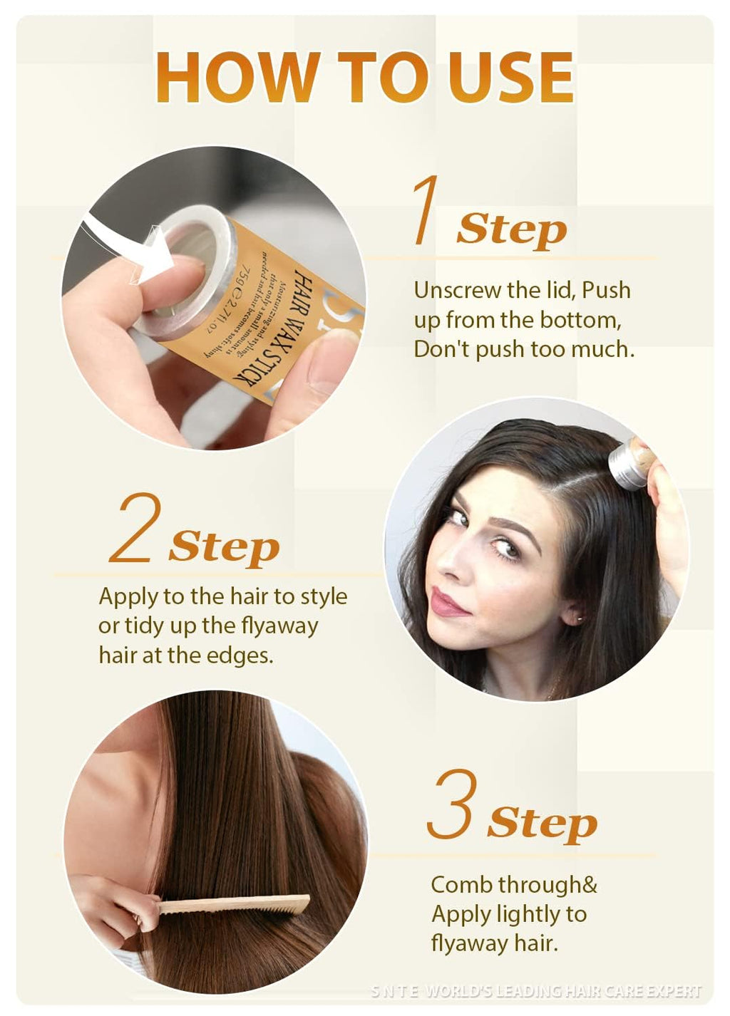 Samnyte Hair Wax Stick 5-Piece Set – Flyaway Tamer, Edge Control, Smoothing for Women, Teens & Kids