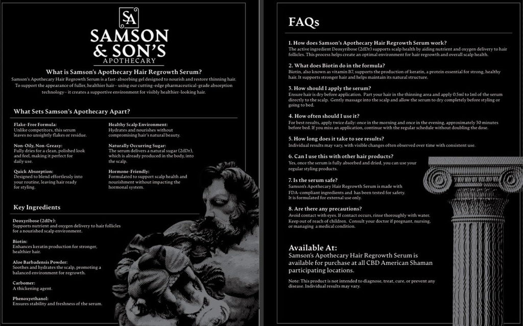 Samson & Son's Hair Regrowth Serum – Deoxyribose 2dDr 1% (60mL) | Samson's Apothecary