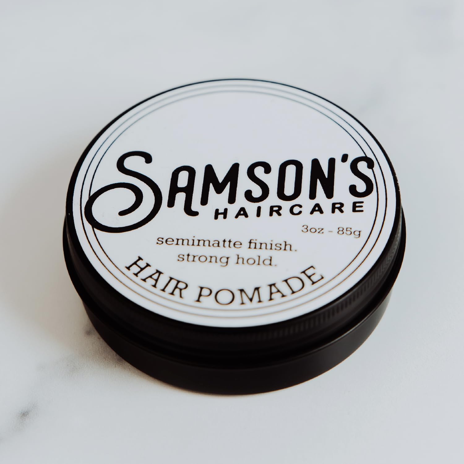 SAMSON'S HAIRCARE Pomade — All-Day Hold, Water-Based, Natural Shine (3 oz)