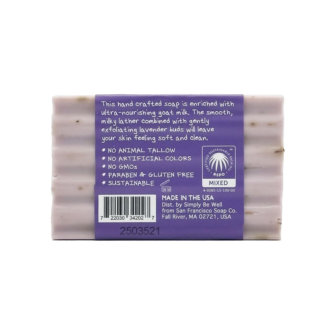San Francisco Soap Company Goat Milk Soap Bar Pack (6 x 4 oz) – Lavender Buds