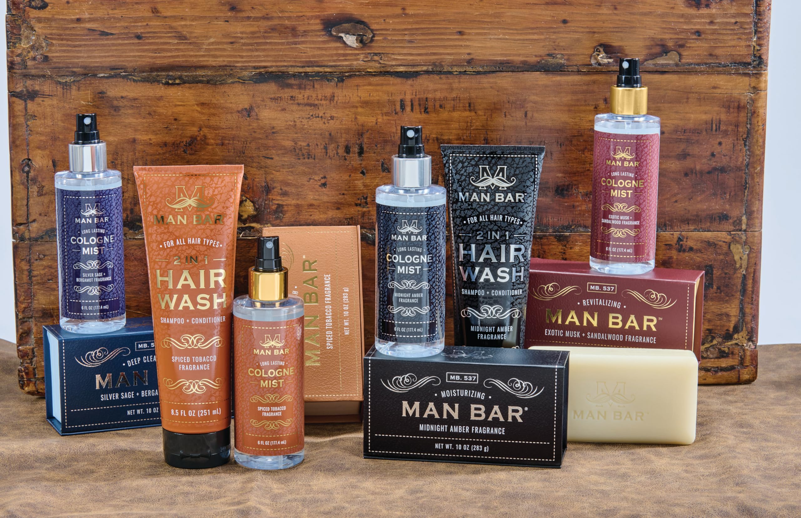San Francisco Soap Company MAN BAR Cologne Mist Spiced Tobacco – Long Lasting, 6 fl oz