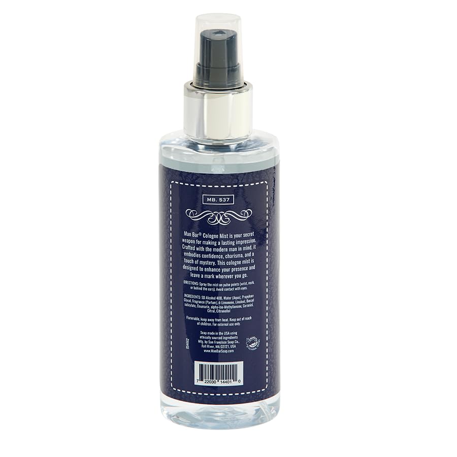 MAN BAR Cologne Mist Silver Sage & Bergamot – San Francisco Soap Company, 6 fl oz