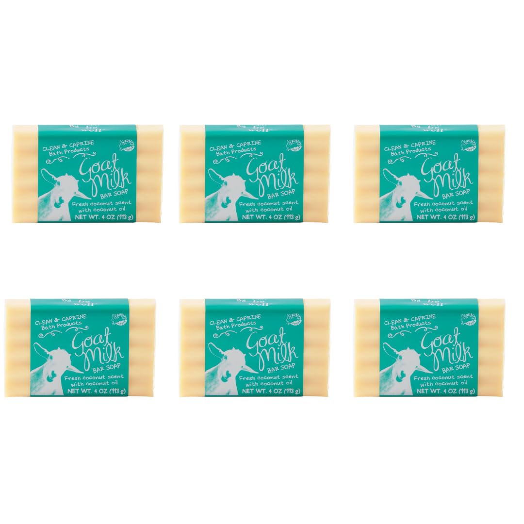 San Francisco Soap Company Goat Milk Soap Bar Pack of 6 – Fresh Coconut & Goat Milk (4 oz x 6) | Moisturizing Soap with Shea Butter for All Skin Types