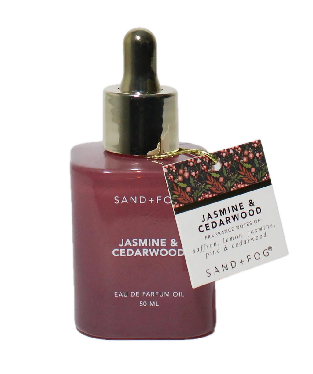 Sand + Fog Jasmine & Cedarwood Eau de Parfum Oil – 1.7oz Dropper Bottle