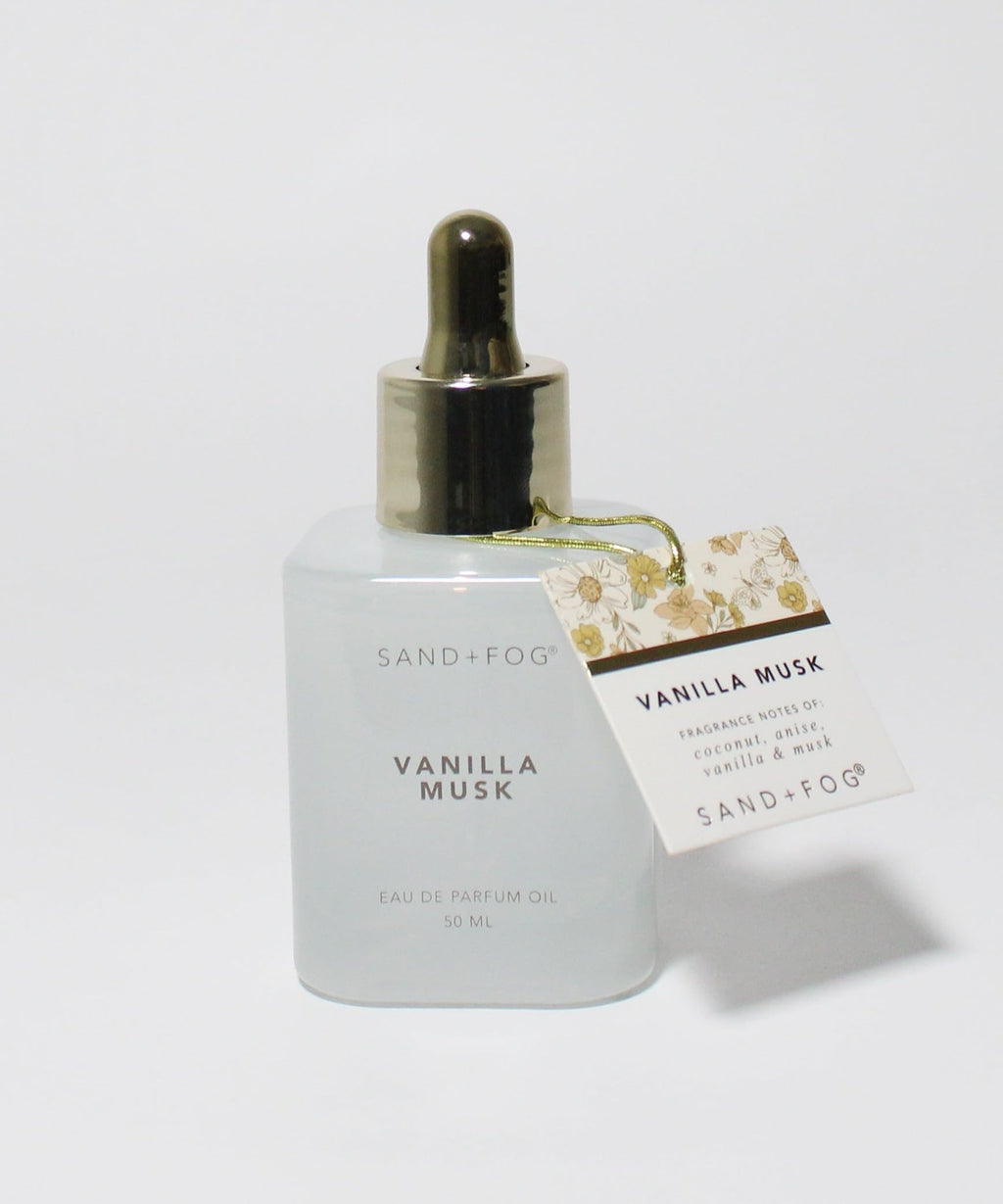 Sand + Fog Vanilla Musk Perfume Oil Dropper 1.7 fl oz – Alcohol-Free, Long-Lasting Scent