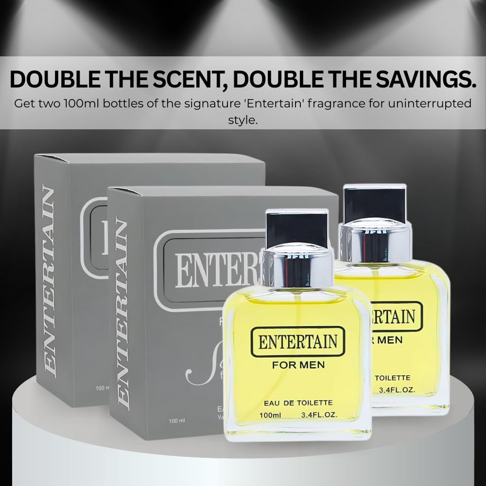 Sandora Fragrances Entertain for Men Duo – 2 × 3.4 fl oz Eau de Parfum