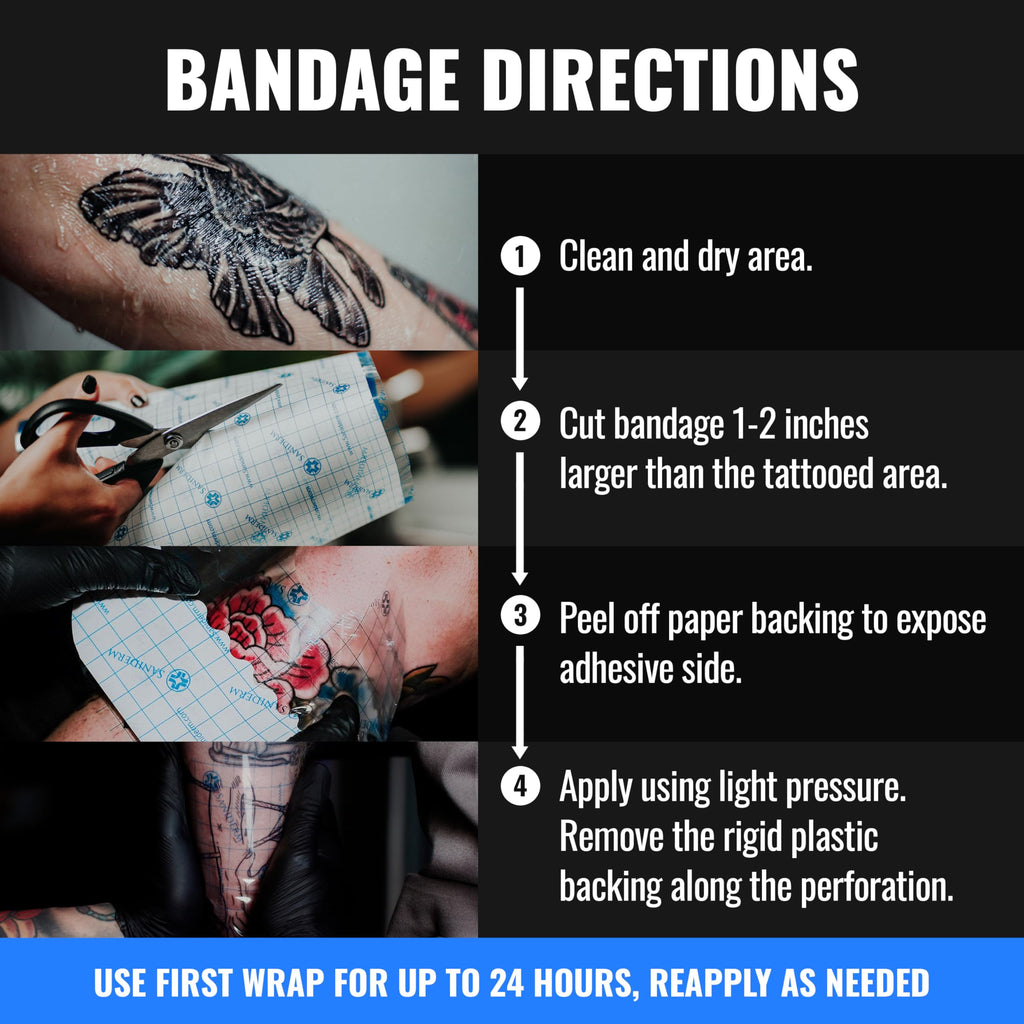 Saniderm Original Tattoo Aftercare Bandage – Personal Roll, 10.2 in x 2 yd