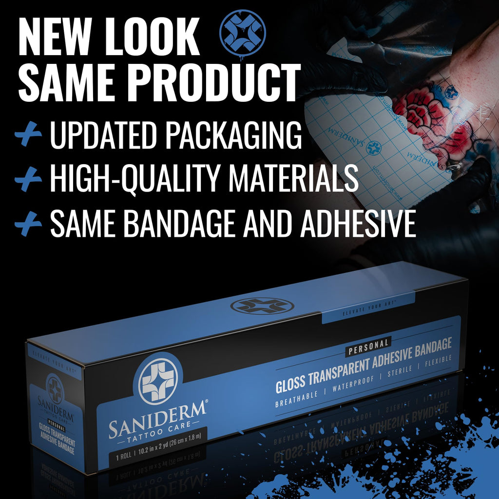Saniderm Original Tattoo Aftercare Bandage – Personal Roll, 10.2 in x 2 yd