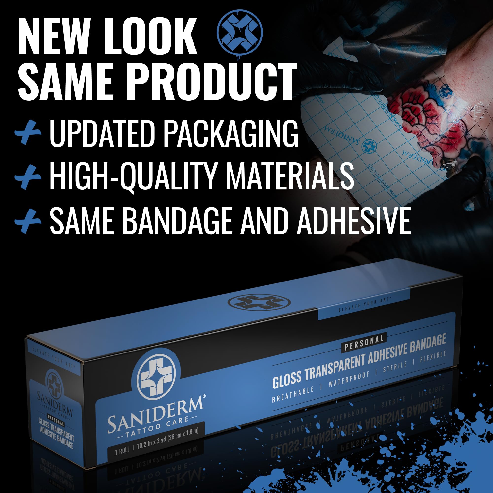 Saniderm Original Tattoo Aftercare Bandage – Personal Roll, 10.2 in x 2 yd