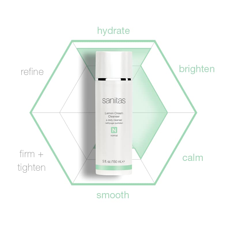 Sanitas Lemon Cream Cleanser – Enriching Cleanser with Vitamin C & E, Jojoba Oil, 5 oz
